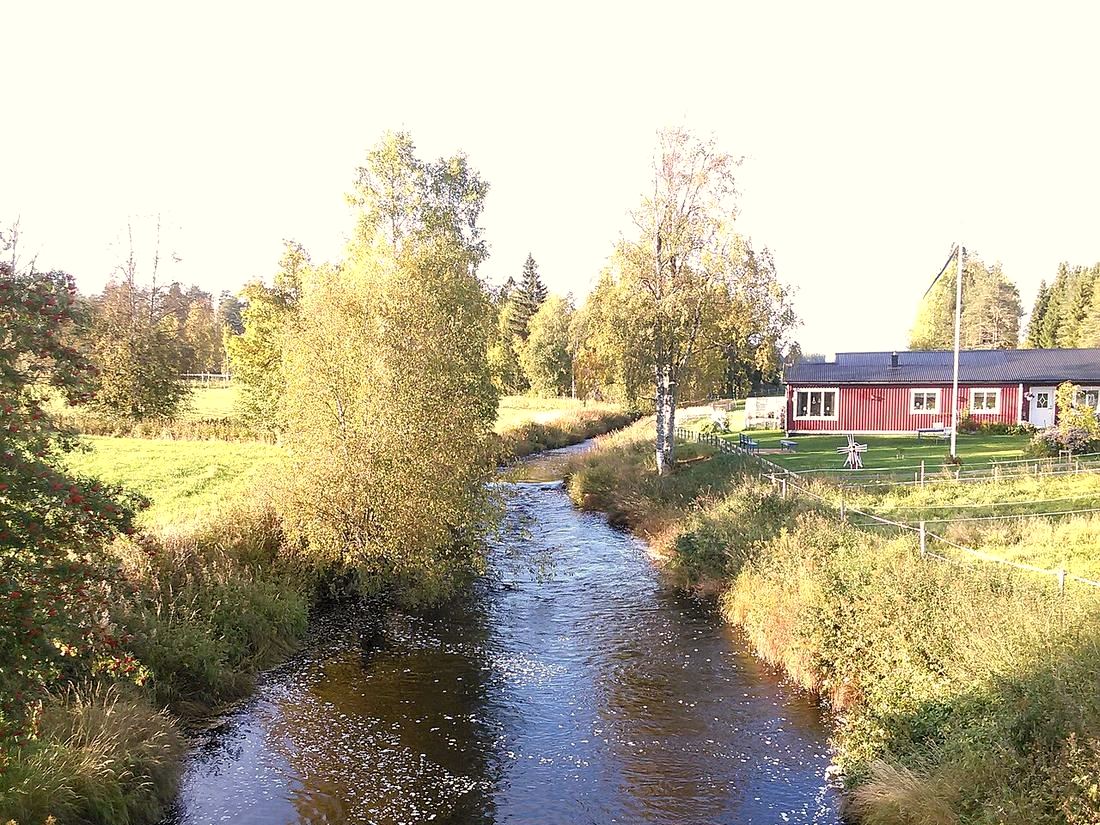 Täfteån uppströms, fotograferad i Tväråmark 2017.